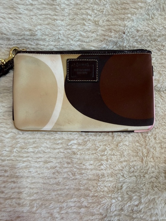 Coach Handbags - Coach Clutch Wristlet in Brown, Cream and Dark Brown
